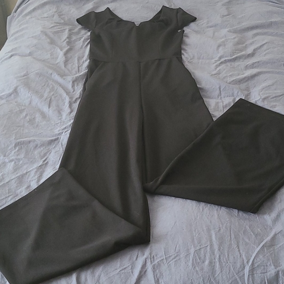 Black Lulu's Wide Leg Jumpsuit Size Small - Picture 6 of 6